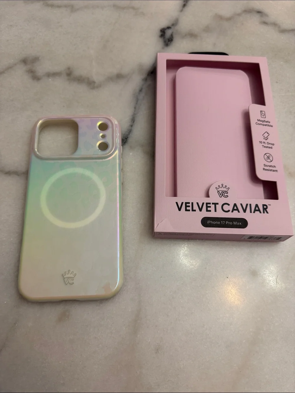 Velvet Caviar Iridescent Pastel Leopard Phone Case - Pink Green Pearl